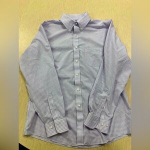 Men's Blue Checkered Dress Shirt